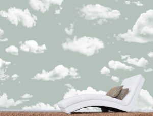 טפט - עננים רכים ורקע ירוק