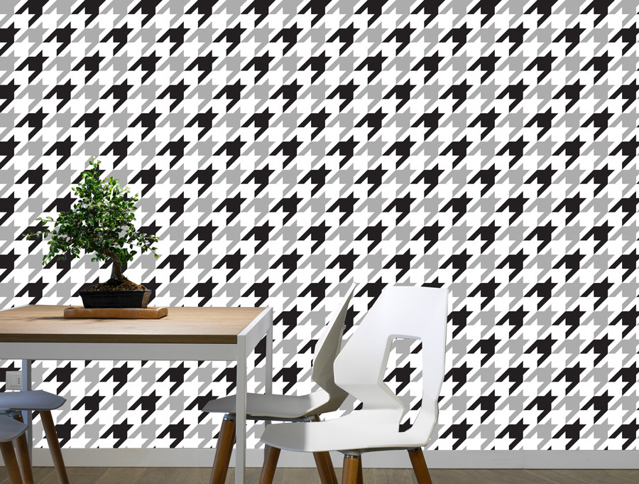 טפט - עיצוב צורות בגווני שחור לבן