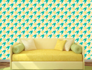 טפט - עיצוב צורות בגווני ירוק צהוב