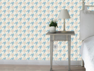 טפט - עיצוב צורות בגווני חום כחול