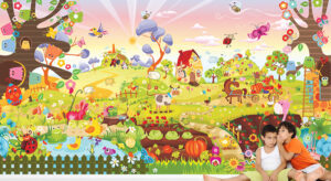 טפט - חווה מאויירת וצבעונית