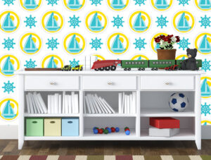 טפט - סירות כחולות