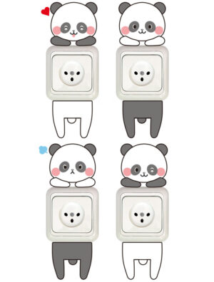 סט מדבקות - דובוני פנדה לשקע