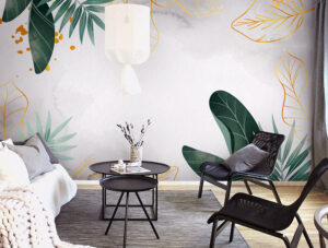 טפט - שיש לבן ועלי זהב