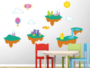 סט מדבקות - איים צפים