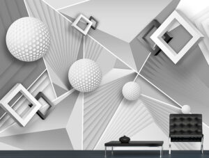 טפט - עיצוב צורות גווני אפור