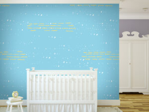 טפט - פסים ונקודות רקע תכלת