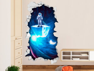 מדבקה - חור בקיר אסטרונאוט