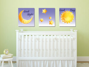 סט מדבקות - שמש ירח וכוכבים