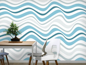 טפט - פסי גלים כחולים