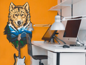 מדבקה - זאב מאוייר