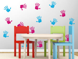 סט מדבקות - כפות ידיים צבעוניות