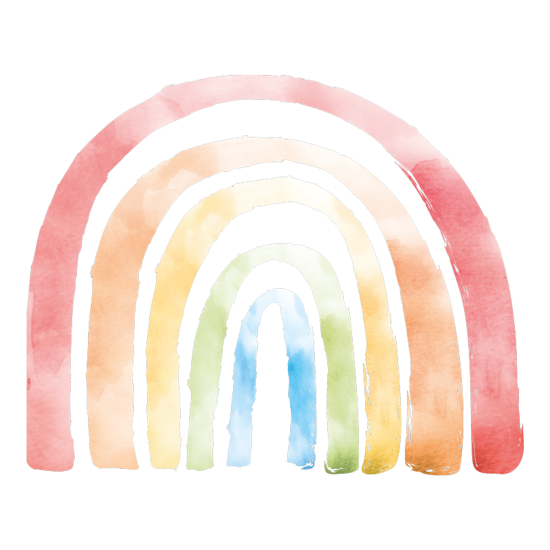 מדבקת קיר - קשת בענן בצבעים רכים