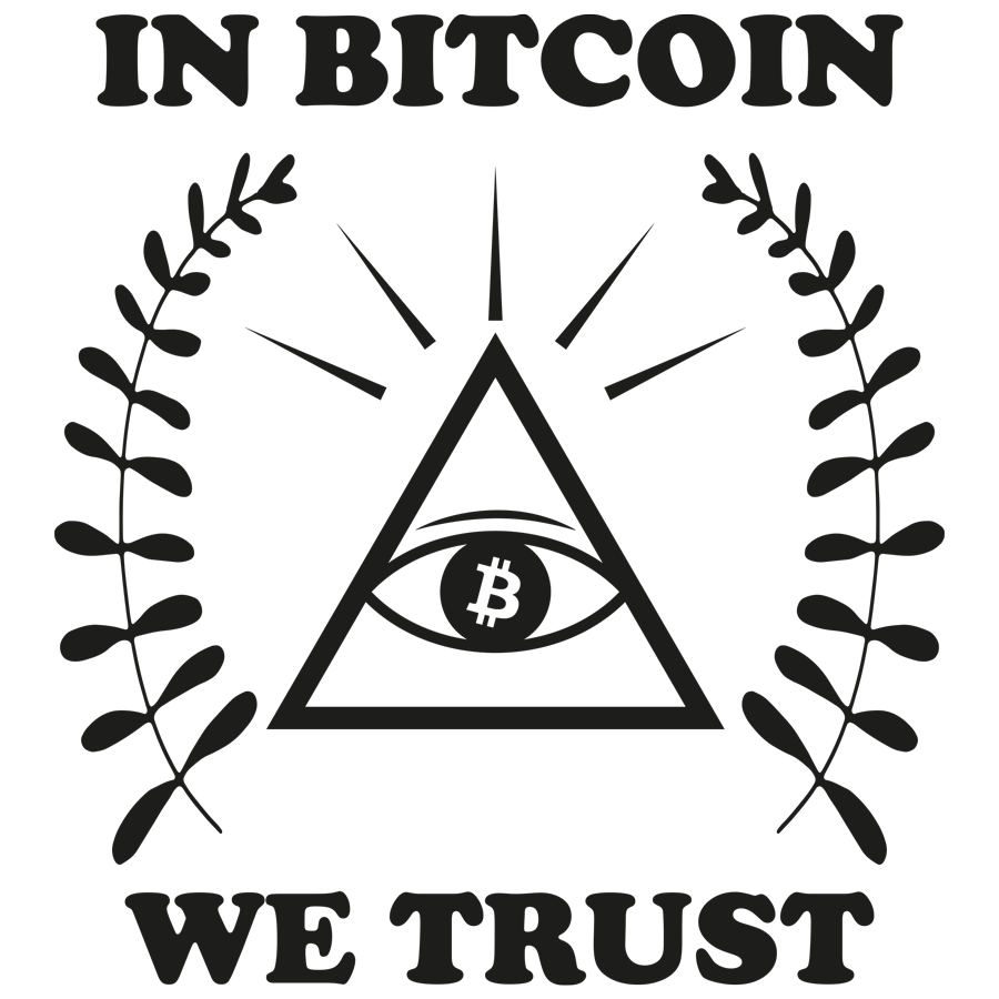 מדבקת קיר - אנחנו בוטחים בביטקוין