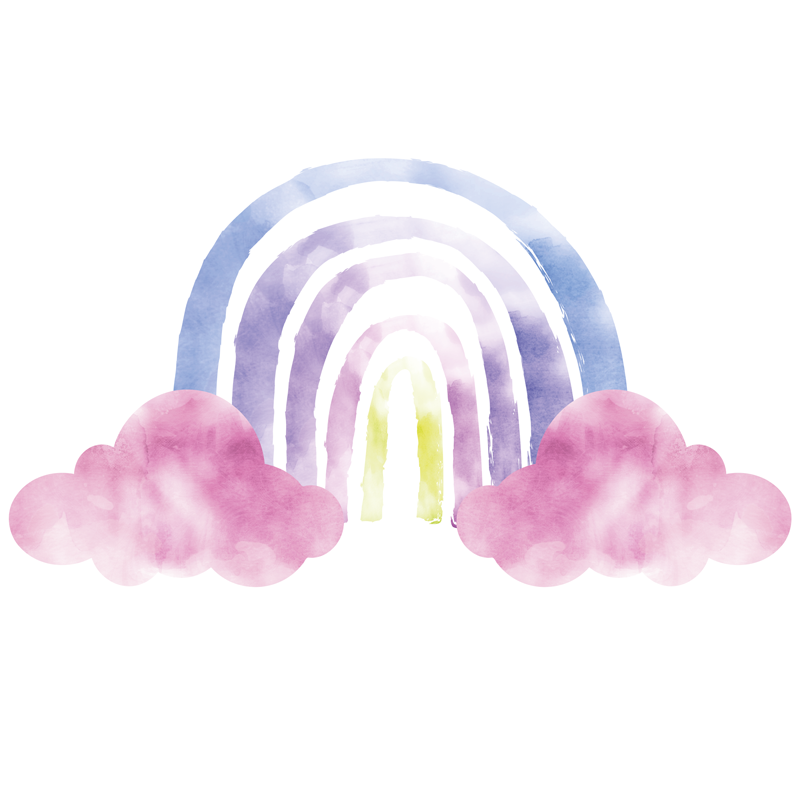 מדבקת קיר - קשת מעוצבת בצבעי מים