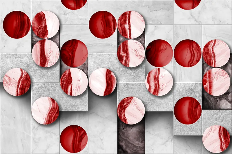 טפט - טפט | צורות שיש אפור אדום