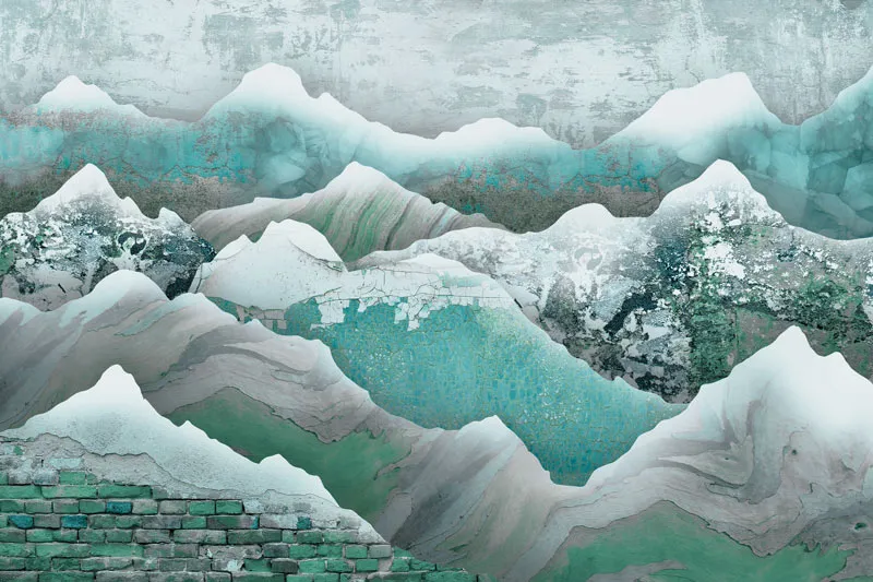 טפט - עיצוב קיר טקסטורות בגווני טורקיז