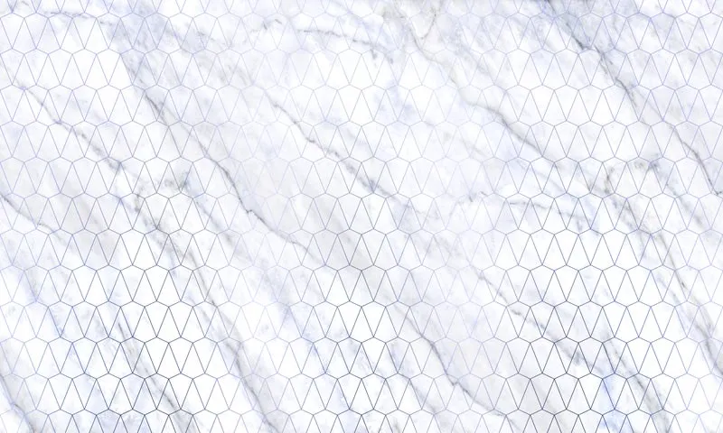 טפט - שיש לבן וצורות עדינות בגווני תכלת