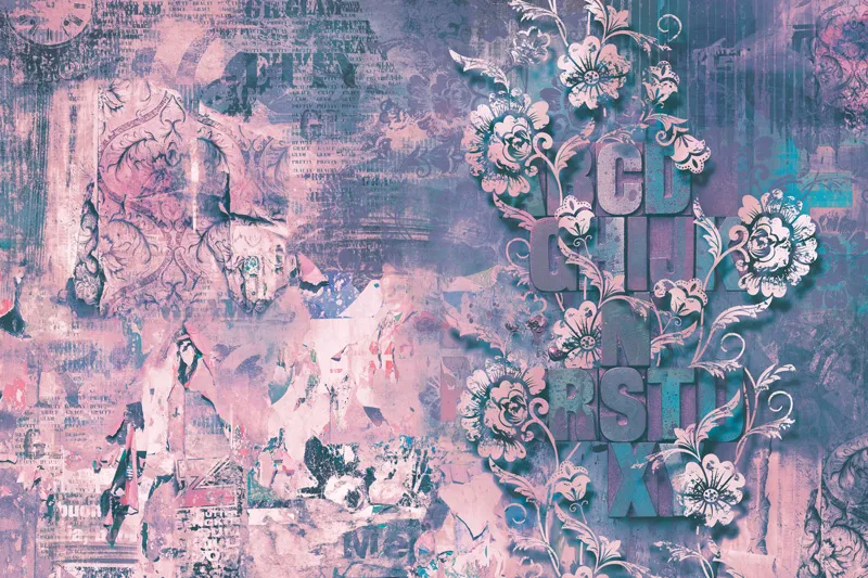 טפט - עיצוב עתיק ורוד סגלגל