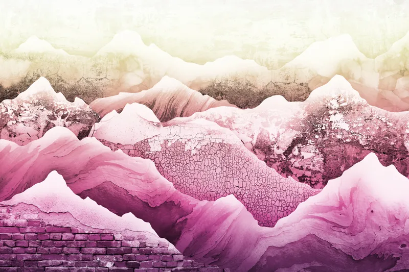 טפט - קיר בטקסטורות שונות בגווני ורוד צהוב