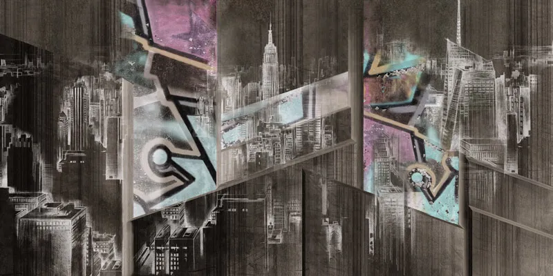 טפט - גרפיטי גיאומטרי מעוצב