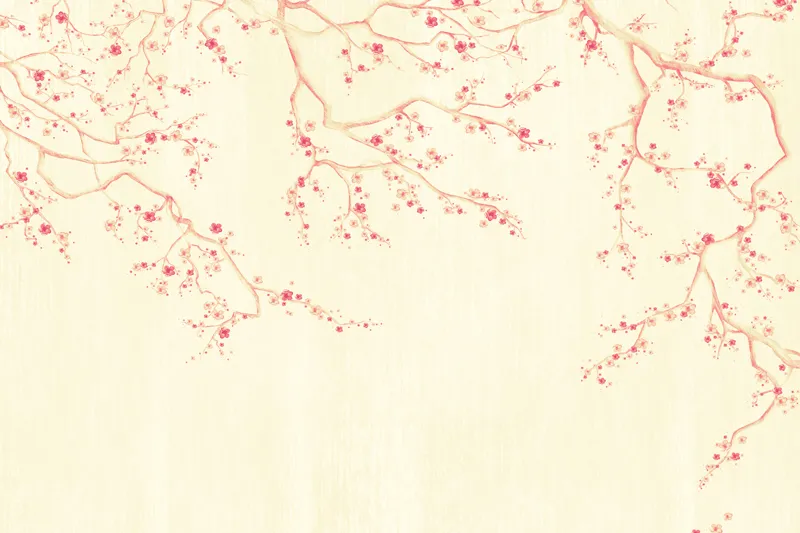 טפט - ליבלוב עץ מאויר צהוב ורדרד