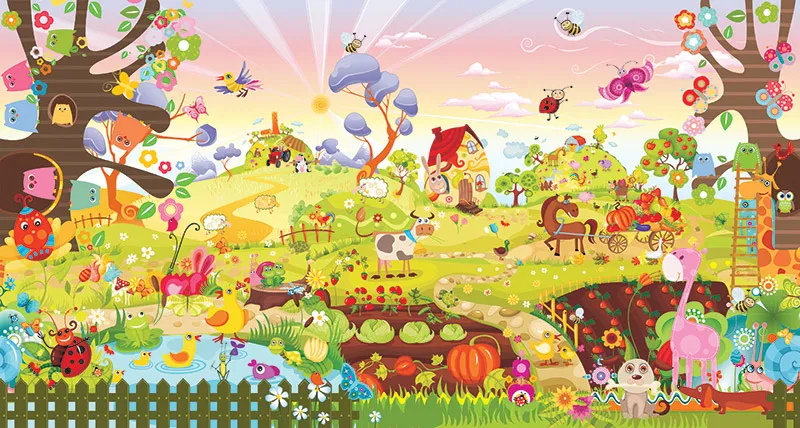 טפט - חווה מאויירת וצבעונית