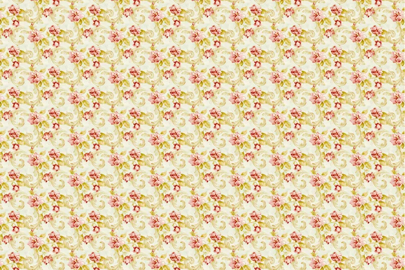 טפט לרהיטים - פרחים עדינים על רקע צהוב