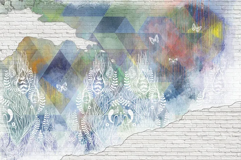 טפט - גרפיטי סדוק מעוצב צבעוני