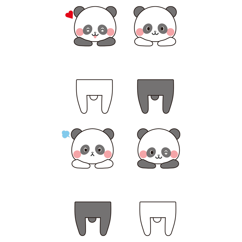 סט מדבקות - דובוני פנדה לשקע