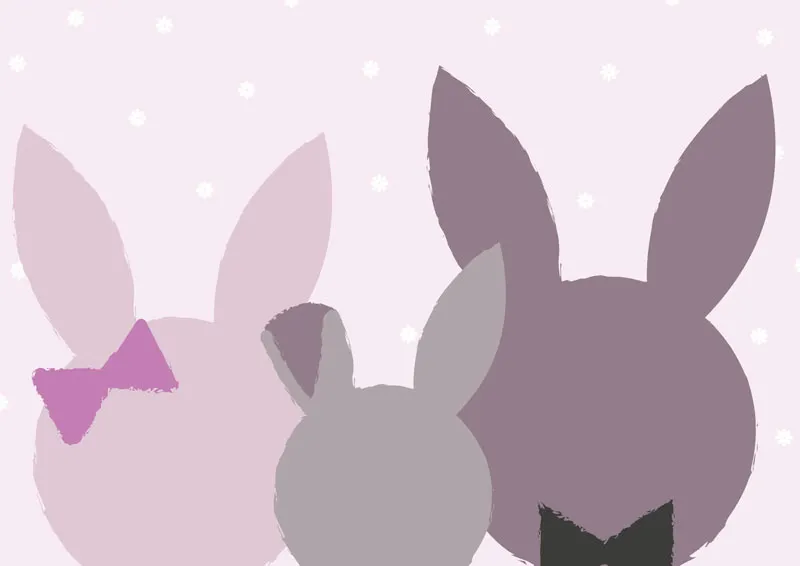 טפט - משפחת ארנבים ורוד עתיק