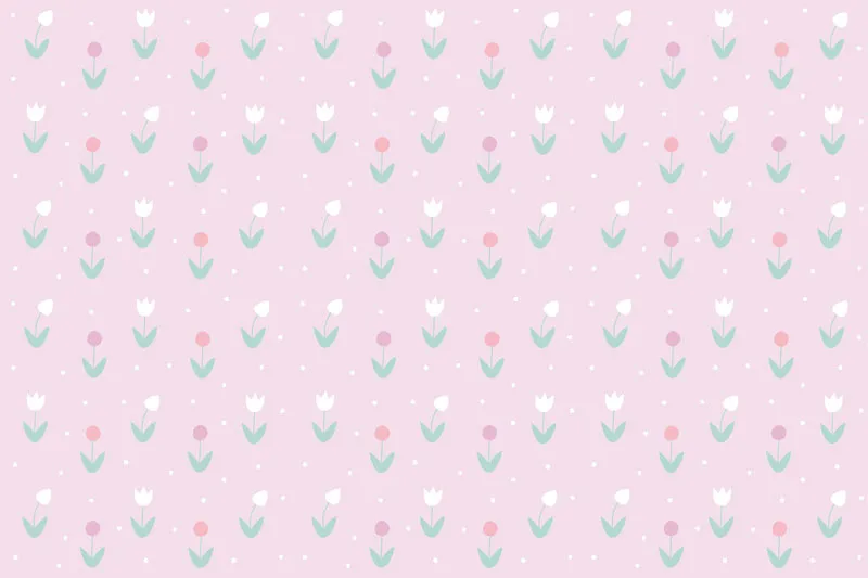 טפט - פרחים עדינים ורקע ורוד