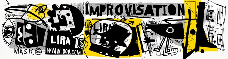 טפט - עיצוב גרפיטי שחור צהוב