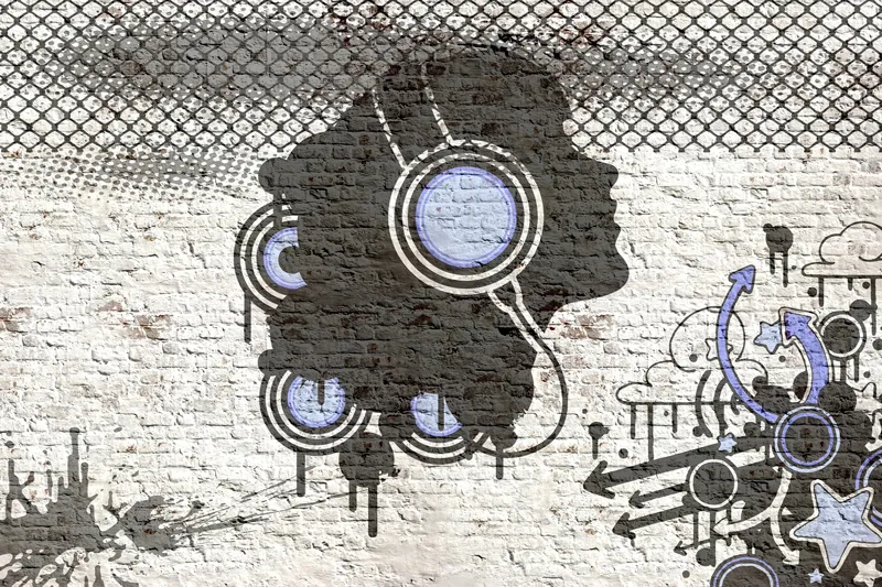 טפט - גרפיטי מוזיקלי כחול