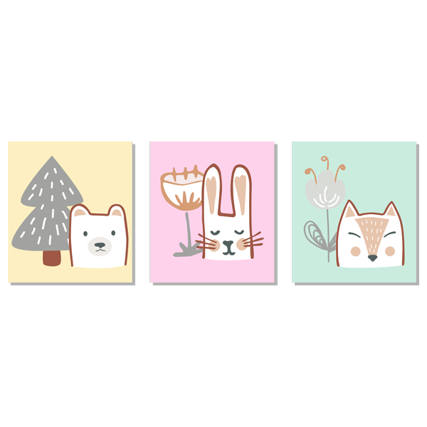 סט מדבקות - שלוש חיות