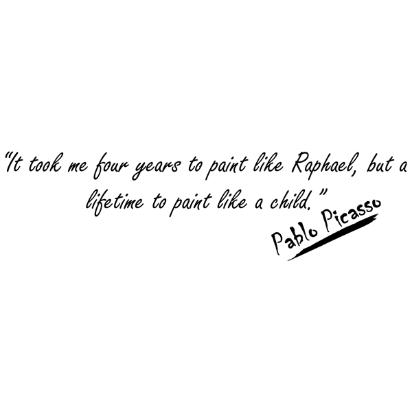 מדבקה - משפט ציטוט פיקסו