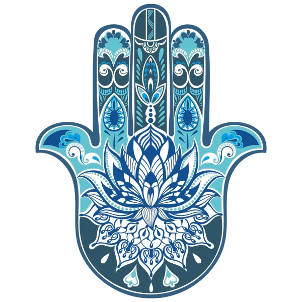 מדבקה - חמסה כחולה