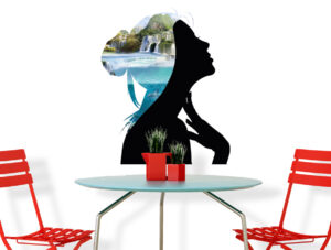 מדבקת קיר - שיער אגם בטבע