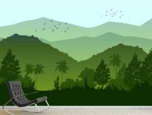 מדבקת טפט - נוף אקזוטי ירוק