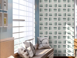 מדבקת טפט - שלישיית פסים ירוקים