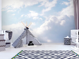 מדבקת טפט - עננים לבנים