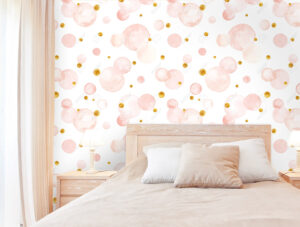 מדבקת טפט - בועות ורודות