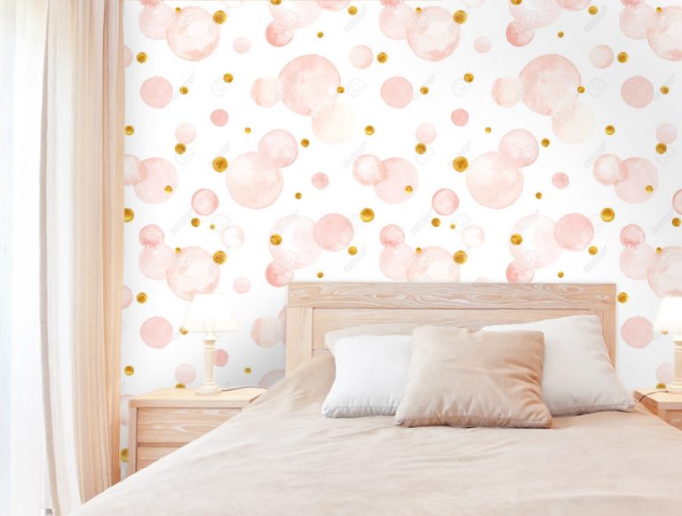 מדבקת טפט - בועות ורודות