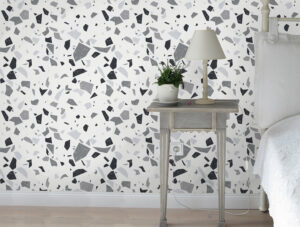 מדבקת טפט - עיצוב מרצפת גווני אפור