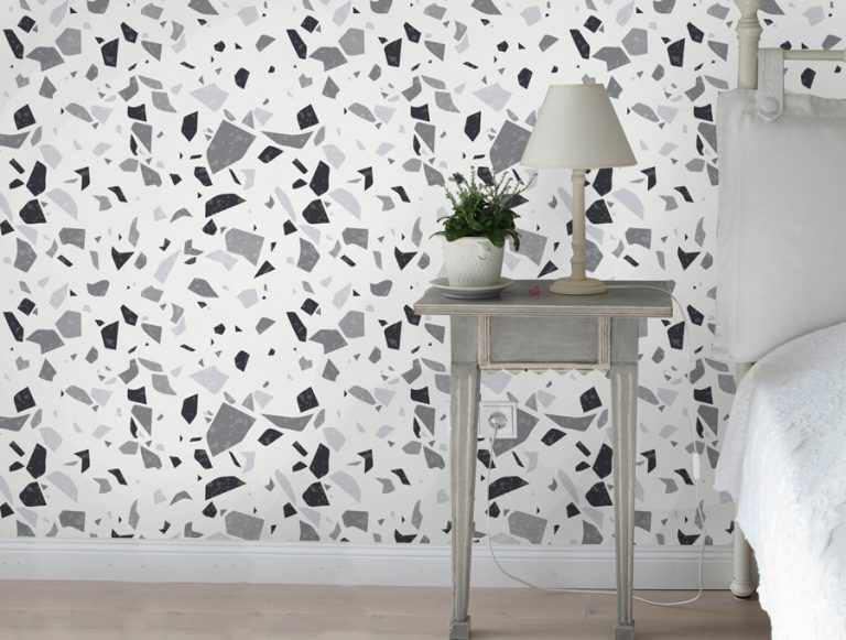 מדבקת טפט - עיצוב מרצפת גווני אפור