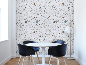 מדבקת טפט - עיצוב מרצפת גווני ירוק חום