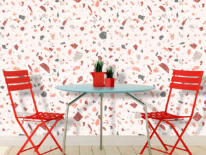 מדבקת טפט - עיצוב מרצפת גוון אדום