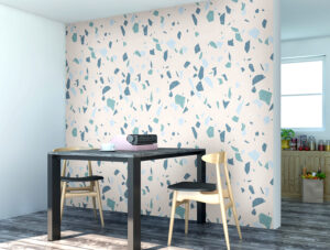 מדבקת טפט - עיצוב מרצפת גוון כחול ירוק