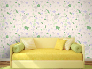 מדבקת טפט - עיצוב מרצפת גוון סגול ירוק