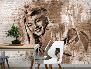 טפט - מרלין מונרו גרפיטי חום